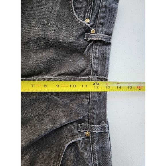 Carhartt Jeans Mens 40x30 Black Denim Workwear Relaxed Fit 3161 BLK Distressed - Picture 6 of 11